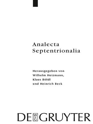 cover image of Analecta Septentrionalia